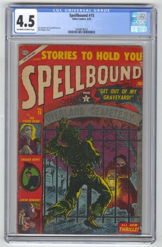 Spellbound 15 Cgc 4.  5 Vintage Marvel Atlas Comic Pre - Hero Horror Golden Age 10c