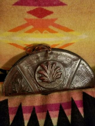 1930s/40s Vintage Leather Tooled Mexican/southwestern Larger Clutch Purse