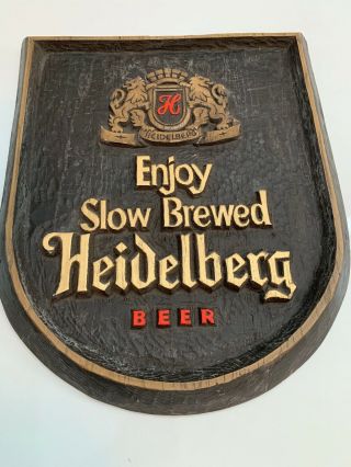 Vintage Slow Brewed Heidelberg Beer Sign - Blatz Bar Brewery - Rare - Look