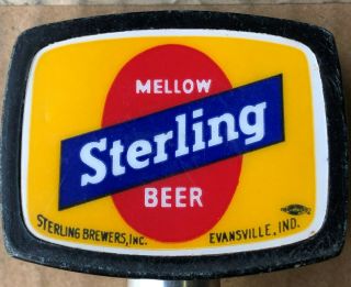 Vintage Mellow Sterling Beer Tap Brewers Heileman Evansville Indiana Pilsner 4