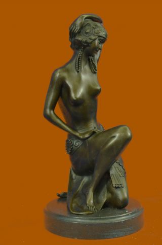 Vintage Art Nouveau Deco Bronze Harem Dancer By Milo 1980 Sculpture