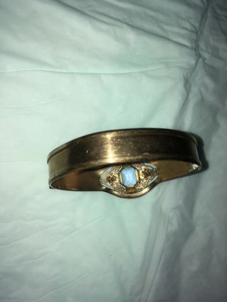 Antique Vtg Czech Amethyst Glass Bangle Bracelet 8