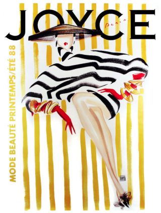 Vintage French Poster.  Stripes.  Fashion Art Decor.  Home Deco Interior Design.  459