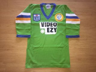 Canberra Raiders 1990 Video Ezy Vintage M - Sport Nrl Shirt Jersey Youth Or Women