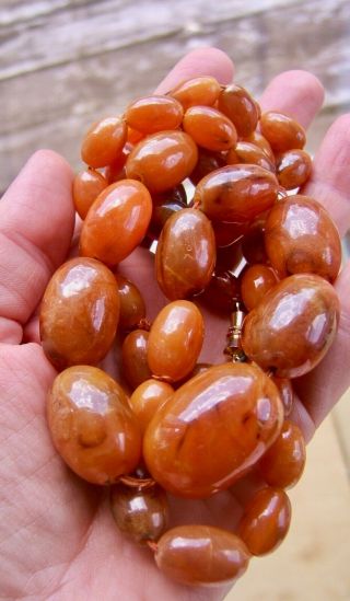 FLAPPER LENGTH,  CHUNKY,  VINTAGE,  FAUX AMBER NECKLACE 7