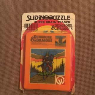 Dungeons And Dragons Sliding Puzzle Warrior On Horse 1983 Vintage