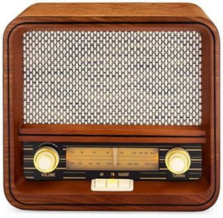 Vintage Style Radio Retro Antique Wood Walnut Full Range Speaker Analog 1930 
