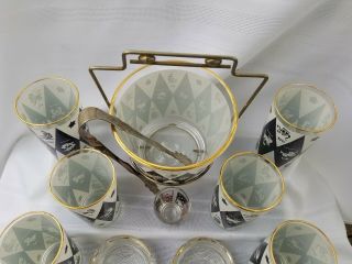 Vintage Harlequin Zodiac Barware Ice Bucket Highball Glasses Ashtrays & Bonus 3