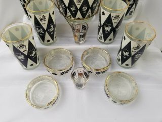 Vintage Harlequin Zodiac Barware Ice Bucket Highball Glasses Ashtrays & Bonus 4