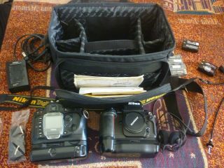 Nikon Camera Bag With D - 100 & F - 100 Bodies,  Parts,  Manuals