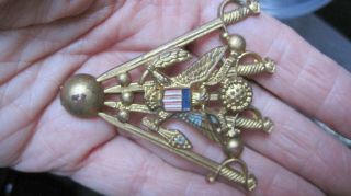 Vintage 1930s - 40s Plastic Military Brooch/pin 4 Swords,  Eagle