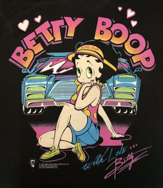 Vintage Xl Betty Boop T - Shirt Single Stitch Black Usa 1994 90s