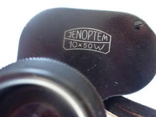 Vintage Carl Zeiss,  Jena,  Jenoptem 10 x 50 W binoculars in a brown case 5