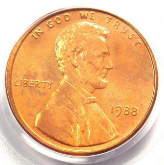 1988 Lincoln Memorial Cent 1c Penny - Pcgs Ms68 Rd - Rare In Ms68 - $375 Value