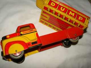 Vintage Marx Steel Dump Truck Toy Lumar Construction Company