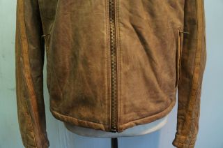 VINTAGE DISTRESSED PALL MALL AMERICAN CLASSIC LEATHER CAFE RACER JACKET SIZE M 3