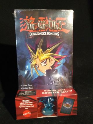 Vtg Yugioh Dungeon Monsters Vhs,  Card,  & Figure Ddm Blue Eyes White Dragon