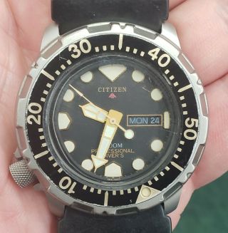 Rare Citizen 5503 - F50280 Ta Titanium Pro Diver Watch Parts Repair