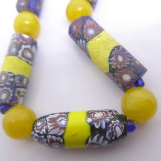 Vintage African Trade Bead Venetian Glass Necklace - African Pearl Ivory Coast