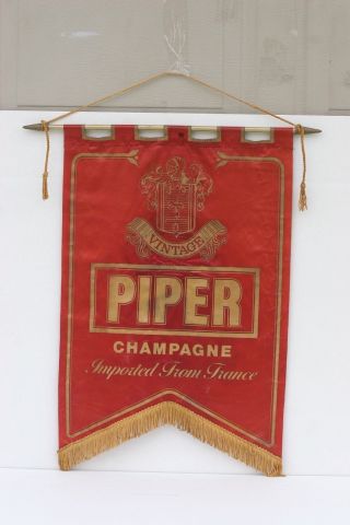 Rare Vintage Piper Champagne Imported From France Flag Banner 24  X 17
