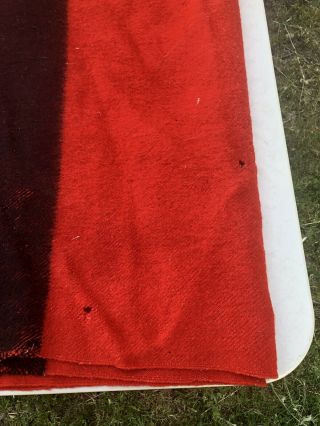 Vintage Hudson’s Bay 4 Point Blanket 100 Wool England Red Black 86 X 70 7