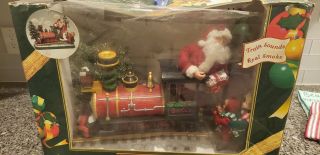 Vintage Animated Holiday Creations Santa Choo Choo Train Smoke & Music See VIDEO 3