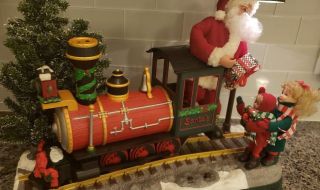 Vintage Animated Holiday Creations Santa Choo Choo Train Smoke & Music See VIDEO 5