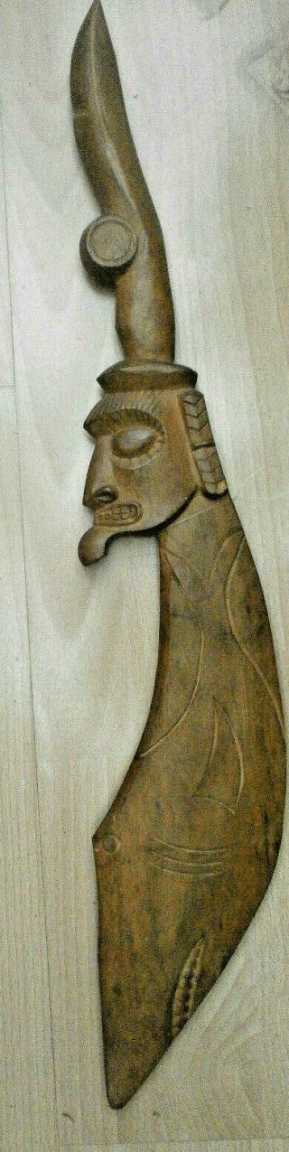 Vintage Carved Easter Islands Dance Paddle Polynesian Tiki Collector