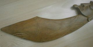 vintage carved Easter islands dance paddle Polynesian Tiki collector 6