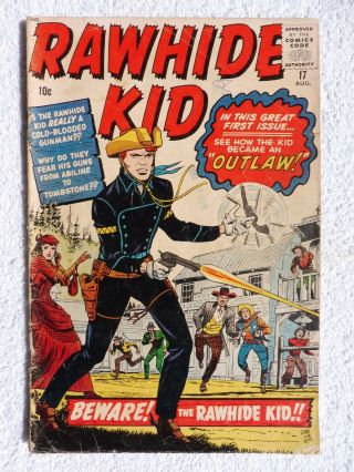 Rare 1960 Rawhide Kid 17 Origin Rawhide Kid Kirby Ayers Cover Stan Lee Story