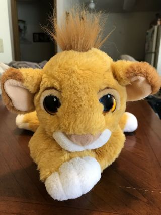 Vintage 1993 Mattel Disney Plush Simba Floppy Laying Lion King Cub Stuffed