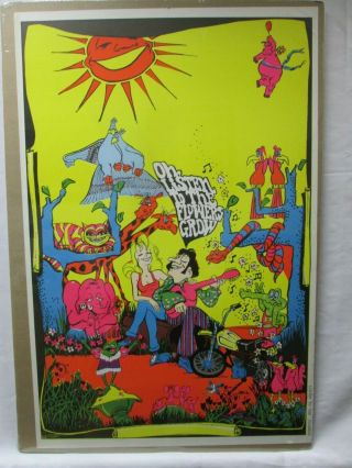 Listen To The Flowers Black Light Psychedelic Vintage Poster Garage 1971 Cng521