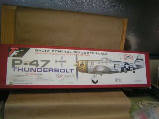 " Rare " Top Flite Red Box P - 47 Thunderbolt Kit,  60 " W/s, .  60 Size,  Kit Rc - 19