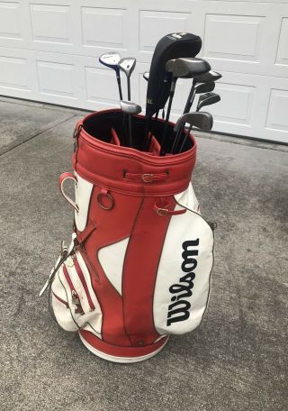 Vintage Wilson Staff Professional Sunday Golf Bag Red/white Shop Display Huge