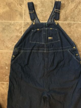 Vintage Denim OshKosh B ' Gosh Vestbak Sanforized Union Made Mens 52 x 30 Overalls 2