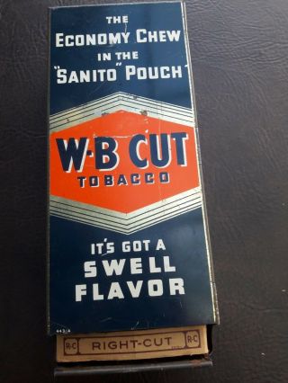 Vintage W - B Cut Tobacco Tin Advertising Dispenser