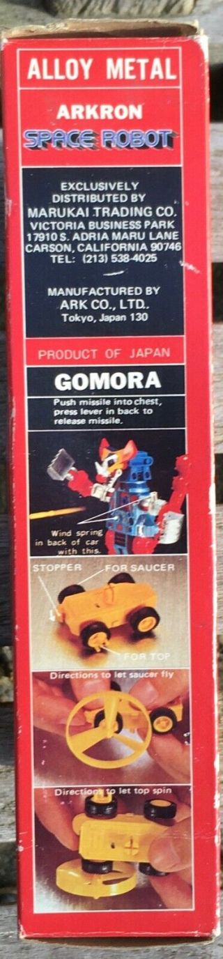 RARE 1970s ARK Arkron GOMOLA No.  45106 DIECAST SPACE ROBOT Toy BULLMARK JAPAN 11
