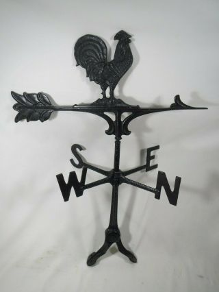 Vintage Cast Iron Rooster Weather Vane Metal Country Farm 23 " Tall