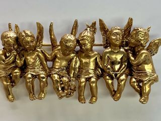The 6 Angels Of Life Pin All In A Row By Edgar Berebi Gold Plate Copyrighted