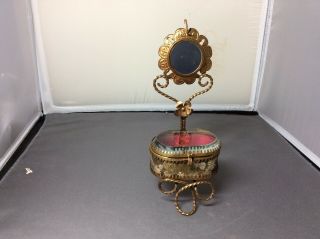 Antique Brass & Glass Pockey Watch Holder