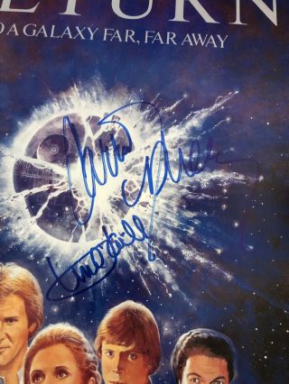 Very Rare Star Wars Return of the Jedi Poster signed by Fisher,  Ford,  Hamill 3