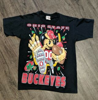 Vintage Ohio State Buckeyes Brutus Rap Tee Style Single Stitch 90s T Shirt Large