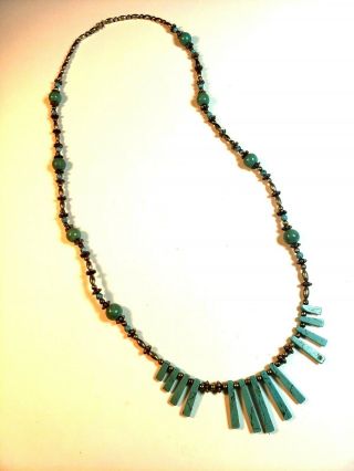 Vintage Southwestern Sterling Silver & Turquoise Necklace