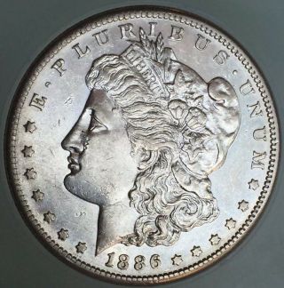 Rare Uncirculated 1886 S Morgan Silver Dollar Estate $1 Bu