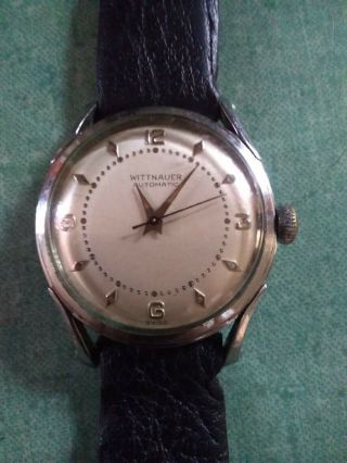 Mens Vintage Swiss Made Wittnauer Automatic Stainless Steel 1940 Very Rare