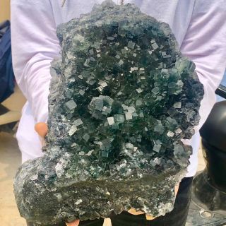 11.  39lb Rare Translucent Green Cubefluorite Mineral Specimen/chittc882