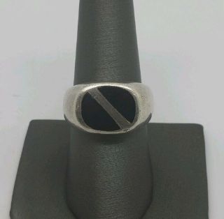 Vintage Sterling Silver And Onyx Ring Size 9.  5