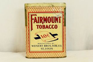 Rare Vintage Fairmount Tobacco Vertical Pocket Tin