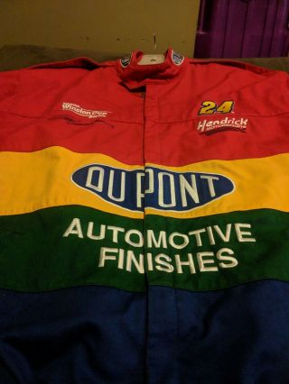 Vintage Chase Jeff Gordon Dupont Racing Jacket Sz Xl 24 Rainbow Warrior Nascar