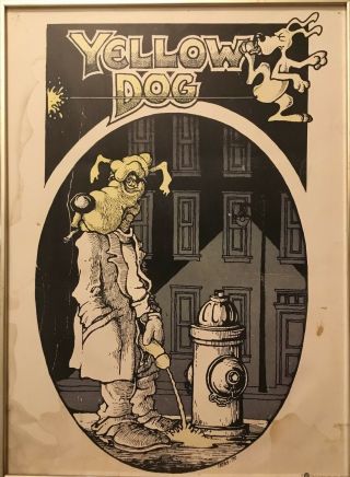 Gregory Irons Vintage Yellow Dog Pissing Poster - - Rare